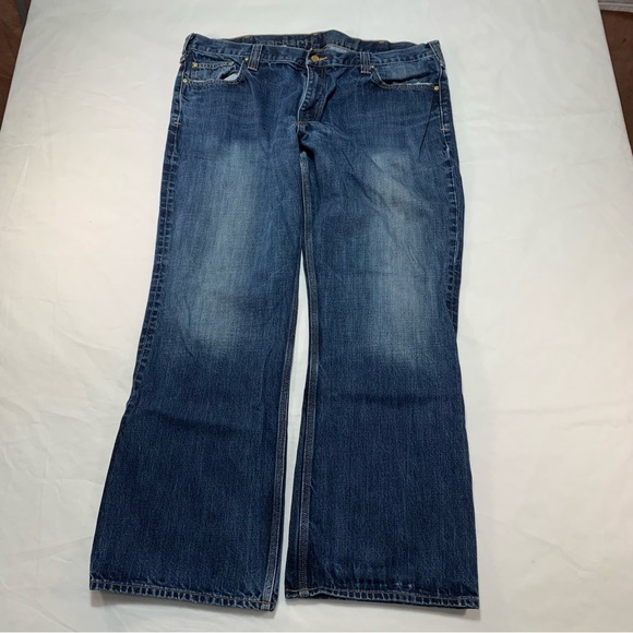 Carhartt Mens Jeans B310 DRT Relaxed Fit Boot Cut Denim Blue Size 42x32 - Picture 2 of 13